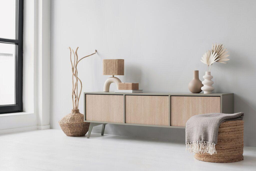 Minimalistische Wohndeko in Naturtönen | Blumentopf